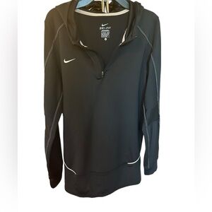 Women's Nike Dri-Fit Black Hoodie sz XL quarter zip pullover sweater